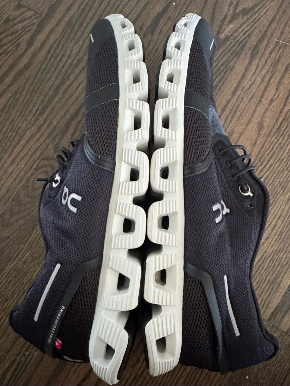 On Running Men's Athletic Sneakers in Black and White size 10
